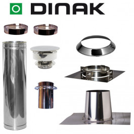 Set VERANDA plat dak 0-5 graden Ø150mm DINAK met verloop EW-DW en trekkap | 123rookkanaal