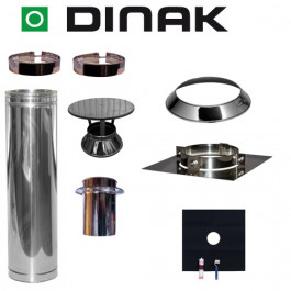 Set EPDM Ø150mm DINAK met verloop EW-DW en regenkap en vloersteun | 123rookkanaal
