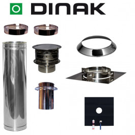 Set EPDM Ø150mm DINAK met verloop EW-DW en Holland kap en vloersteun | 123rookkanaal