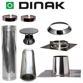 Set VERANDA plat dak 0-5 graden Ø130mm DINAK met nisbus en regenkap | 123rookkanaal