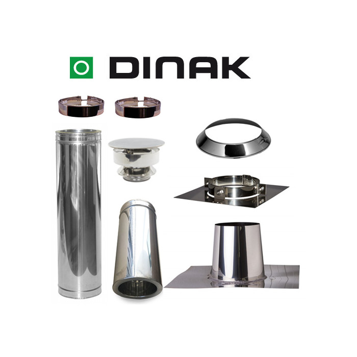 Set VERANDA plat dak 0-5 graden Ø130mm DINAK met nisbus en trekkap | 123rookkanaal