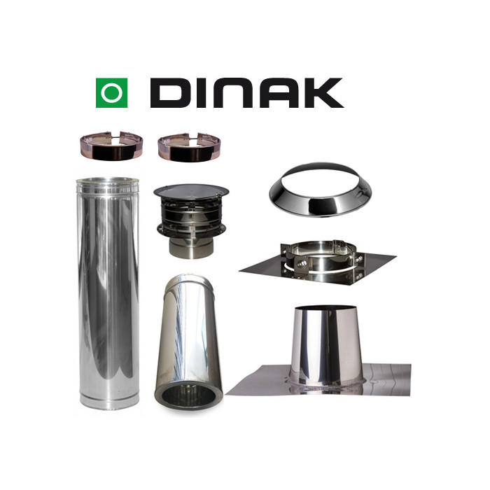 Set VERANDA plat dak 0-5 graden Ø130mm DINAK met nisbus en Holland kap | 123rookkanaal