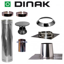 Set VERANDA plat dak 0-5 graden Ø130mm DINAK met verloop EW-DW en regenkap | 123rookkanaal