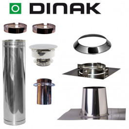 Set VERANDA plat dak 0-5 graden Ø130mm DINAK met verloop EW-DW en trekkap | 123rookkanaal