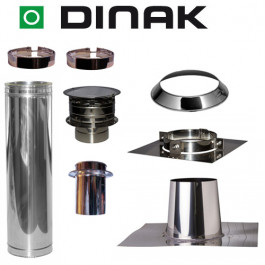 Set VERANDA plat dak 0-5 graden Ø130mm DINAK met verloop EW-DW en Holland kap | 123rookkanaal