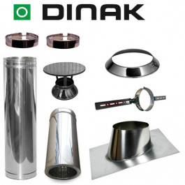Set VERANDA schuin dak 5-30 graden Ø130mm DINAK met nisbus en regenkap | 123rookkanaal