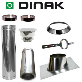 Set VERANDA schuin dak 5-30 graden Ø130mm DINAK met nisbus en trekkap | 123rookkanaal