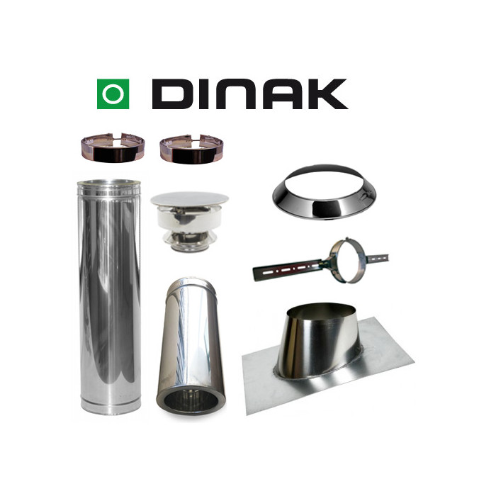 Set VERANDA schuin dak 5-30 graden Ø130mm DINAK met nisbus en trekkap | 123rookkanaal