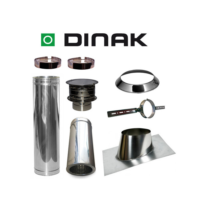 Set VERANDA schuin dak 5-30 graden Ø130mm DINAK met nisbus en Holland kap | 123rookkanaal