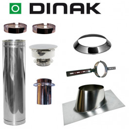 Set VERANDA schuin dak 5-30 graden Ø130mm DINAK met verloop EW-DW en trekkap | 123rookkanaal
