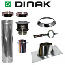 Set VERANDA schuin dak 5-30 graden Ø130mm DINAK met verloop EW-DW en Holland kap | 123rookkanaal