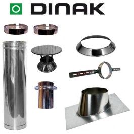 Set VERANDA schuin dak 5-30 graden Ø130mm DINAK met verloop EW-DW en Holland kap | 123rookkanaal