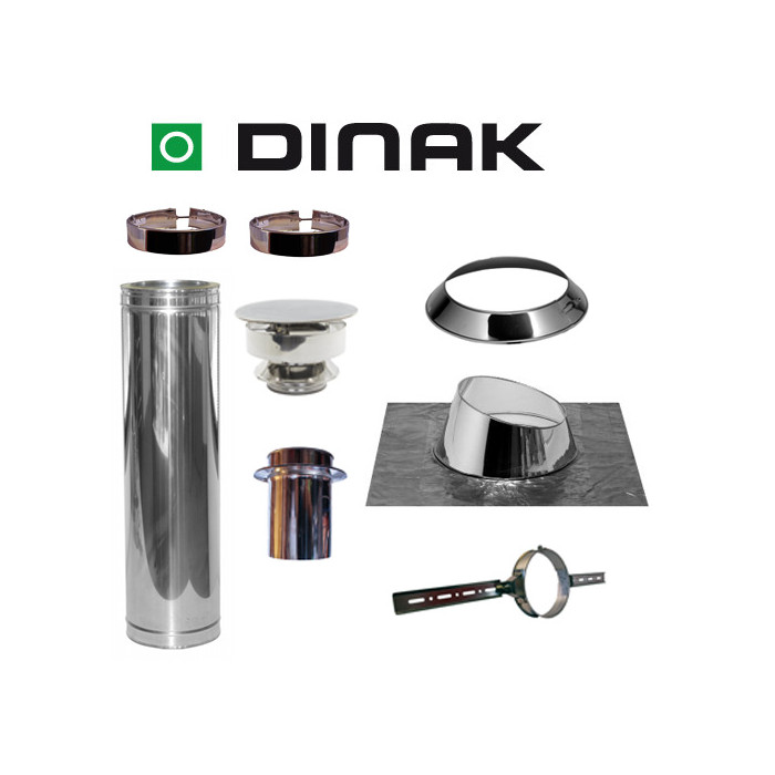 Set KAPSCHUUR loodslab 5-30 graden Ø130mm DINAK met verloop EW-DW en trekkap | 123rookkanaal