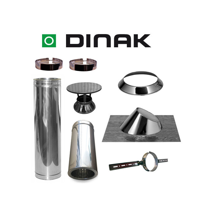 Set KAPSCHUUR loodslab 30-45 graden Ø130mm DINAK met nisbus en regenkap | 123rookkanaal