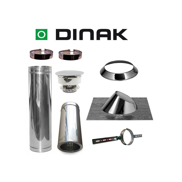 Set KAPSCHUUR loodslab 30-45 graden Ø130mm DINAK met nisbus en trekkap | 123rookkanaal