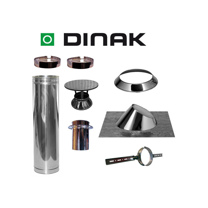 Set KAPSCHUUR loodslab 30-45 graden Ø130mm DINAK met verloop EW-DW en regenkap | 123rookkanaal