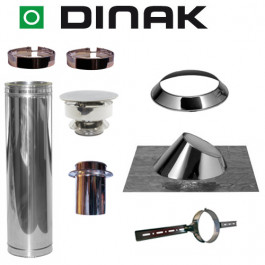 Set KAPSCHUUR loodslab 30-45 graden Ø130mm DINAK met verloop EW-DW en trekkap | 123rookkanaal