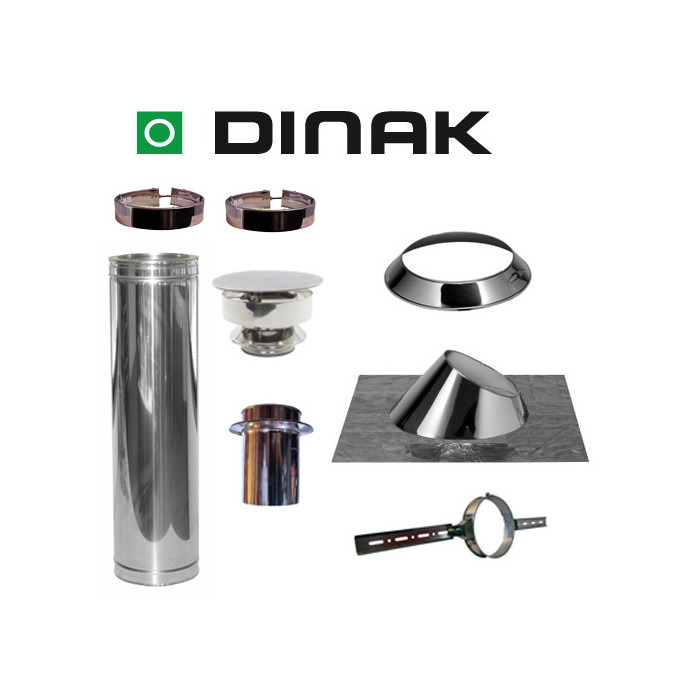 Set KAPSCHUUR loodslab 30-45 graden Ø130mm DINAK met verloop EW-DW en trekkap | 123rookkanaal