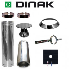 Set EPDM Ø130mm DINAK met nisbus en regenkap en dakbevestigingsbeugel | 123rookkanaal