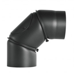 Kachelpijp EW bocht 0-90 graden verstelbaar met luik Ø180mm