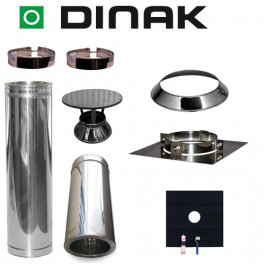 Set EPDM Ø130mm DINAK met nisbus en regenkap en vloersteun | 123rookkanaal
