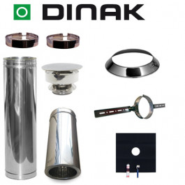 Set EPDM Ø130mm DINAK met nisbus en trekkap en dakbevestigingsbeugel | 123rookkanaal