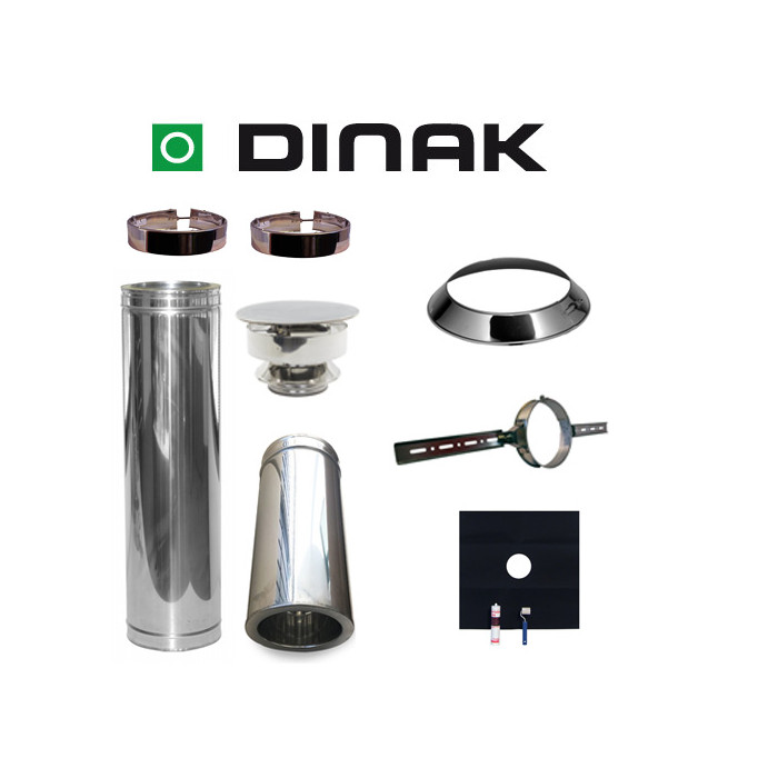 Set EPDM Ø130mm DINAK met nisbus en trekkap en dakbevestigingsbeugel | 123rookkanaal