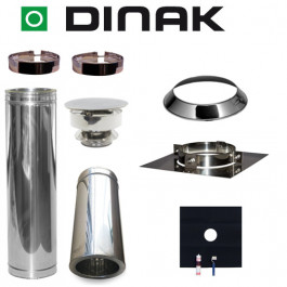Set EPDM Ø130mm DINAK met nisbus en trekkap en vloersteun | 123rookkanaal