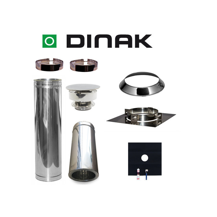 Set EPDM Ø130mm DINAK met nisbus en trekkap en vloersteun | 123rookkanaal