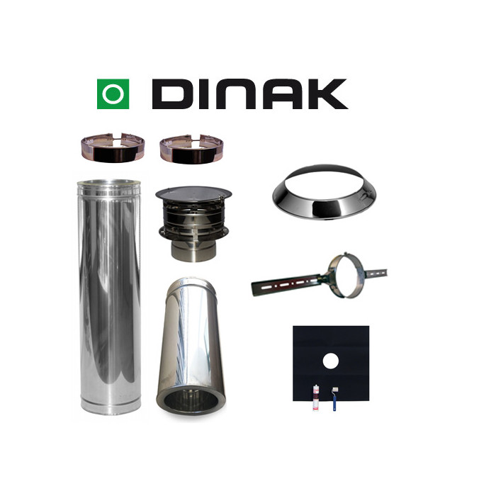 Set EPDM Ø130mm DINAK met nisbus en Holland kap en dakbevestigingsbeugel | 123rookkanaal