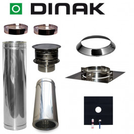 Set EPDM Ø130mm DINAK met nisbus en Holland kap en vloersteun | 123rookkanaal