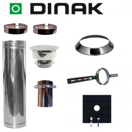 Set EPDM Ø130mm DINAK met verloop EW-DW en trekkap en dakbevestigingsbeugel | 123rookkanaal