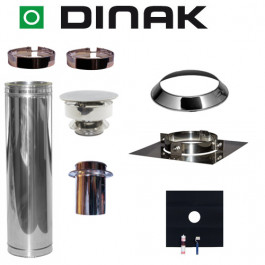 Set EPDM Ø130mm DINAK met verloop EW-DW en trekkap en vloersteun | 123rookkanaal