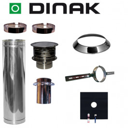 Set EPDM Ø130mm DINAK met verloop EW-DW en Holland kap en dakbevestigingsbeugel | 123rookkanaal