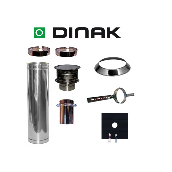 Set EPDM Ø130mm DINAK met verloop EW-DW en Holland kap en dakbevestigingsbeugel | 123rookkanaal