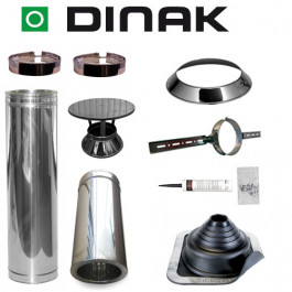 Set EPDM ejot Ø130mm DINAK met nisbus en regenkap en dakbevestigingsbeugel | 123rookkanaal