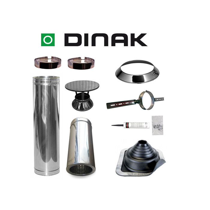 Set EPDM ejot Ø130mm DINAK met nisbus en regenkap en dakbevestigingsbeugel | 123rookkanaal