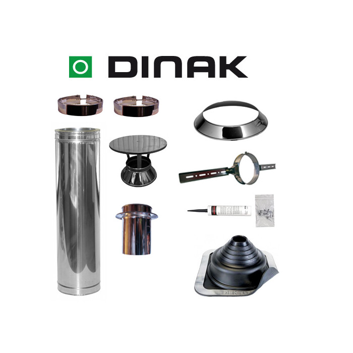Set EPDM ejot Ø130mm DINAK met verloop EW-DW en regenkap en dakbevestigingsbeugel | 123rookkanaal
