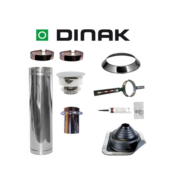 Set EPDM ejot Ø130mm DINAK met verloop EW-DW en trekkap en dakbevestigingsbeugel | 123rookkanaal