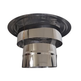 eenvoudige trekkap voor (flexibel) RVS rookkanaal Ø125mm met gaas | 123rookkanaal