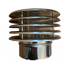 Trekkap lamellen voor flexibel of enkelwandig RVS rookkanaal Ø80mm met gaas | 123rookkanaal