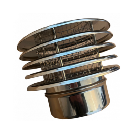 Trekkap lamellen voor flexibel of enkelwandig RVS rookkanaal Ø80mm met gaas | 123rookkanaal