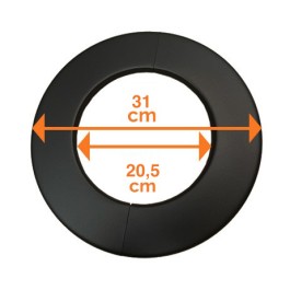 Kachelpijp enkelwandig deelbare rozet smal Ø200mm (rand 50mm) | 123rookkanaal