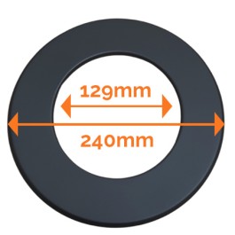 Kachelpijp enkelwandig rozet Ø125mm met rand 55mm | 123rookkanaal