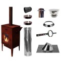 K-stove cortenstaal incl set loodslab 30-45 graden Ø80mm DINAK | 123rookkanaal