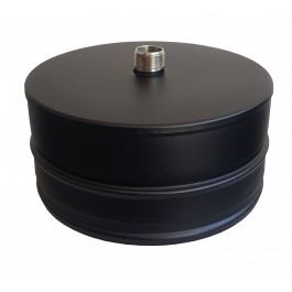 DINAK DW Black T-stuk deksel met condensuitloop Ø130mm | 123rookkanaal
