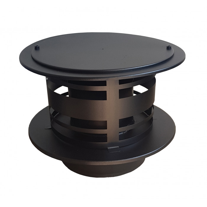 DINAK DW Black trekkap Holland met veegluik Ø130mm | 123rookkanaal