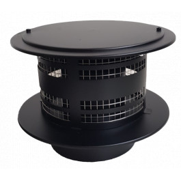 DINAK DW Black trekkap Holland met veegluik Ø130mm met vonkengaas | 123rookkanaal