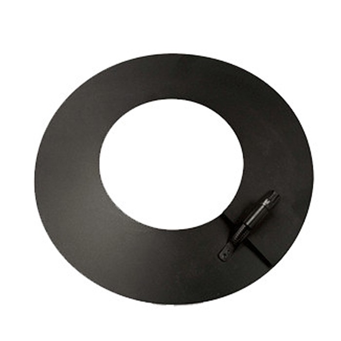 DINAK DW BLACK Wand / plafondrozet conisch dubbelwandig rookkanaal Ø130mm | 123rookkanaal