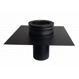 DINAK DW Black vertrekplaat + verloop EW-DW Ø180mm | 123rookkanaal